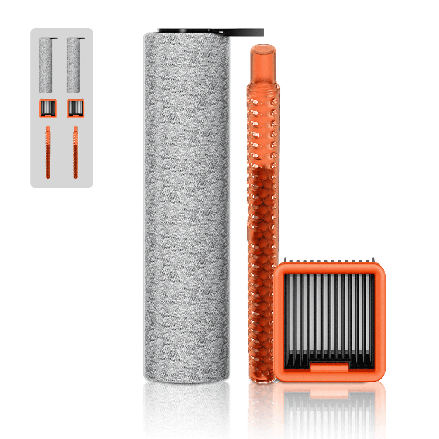 Roller Brush and Filter Replacement Compatible with uwant D100 Cordless Vacuum Cleaner, Replacement Parts Including 2 Brush Rollers, 2 Filters,2 Deodorizing Stick