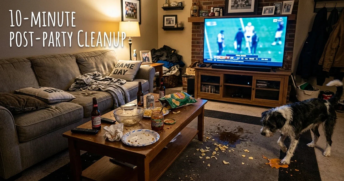 How to Clean Your Couch and Carpet After a Watch Party (10-Minute Routine)
