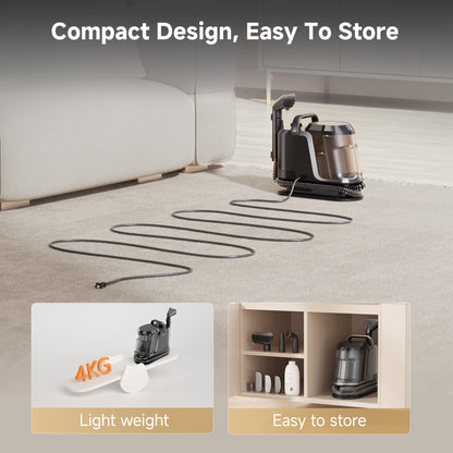 UWANT Y100 steam 18KPa Portable Carpet Cleaner with Steam & Heating for Pet Hair and Stains