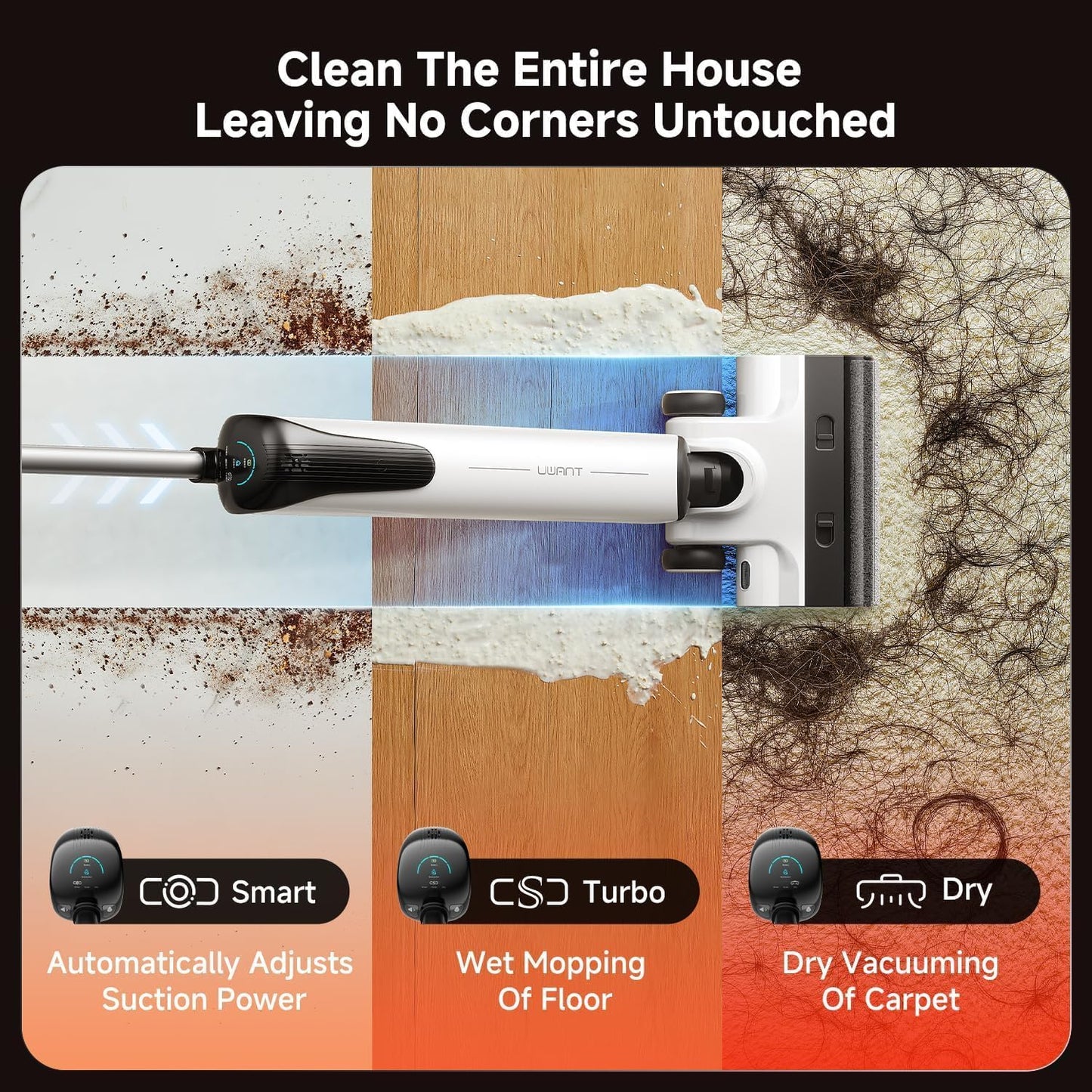 UWANT Cordless Wet Dry Vacuum Cleaner-D100