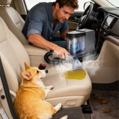 B400 Portable Carpet Steam Cleaner, 18Kpa Suction Spot & Upholstery Cleaner with Self-Cleaning System and Specialty Tools