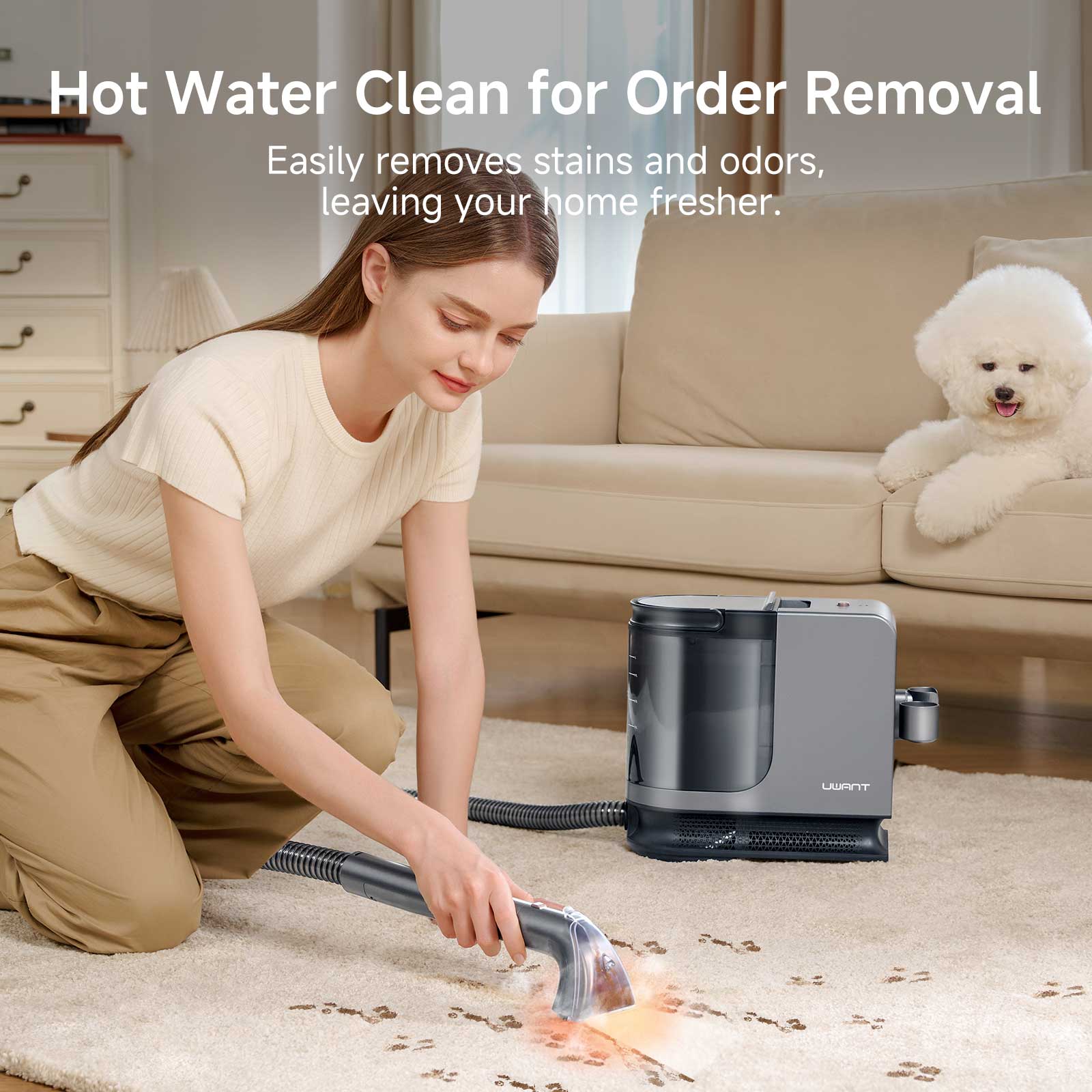 UWANT Portable Carpet & Spot Steam Cleaner Machine B400 Steam Self