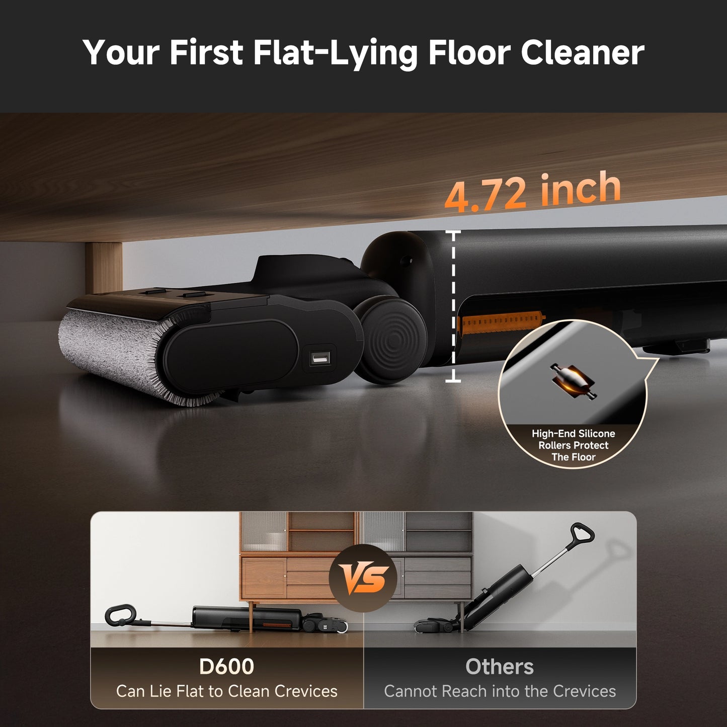 UWANT D600 Wet Dry Vacuum Cleaner with 100℃ Hot Water and Air Drying, 23000Pa Suction Vacuum