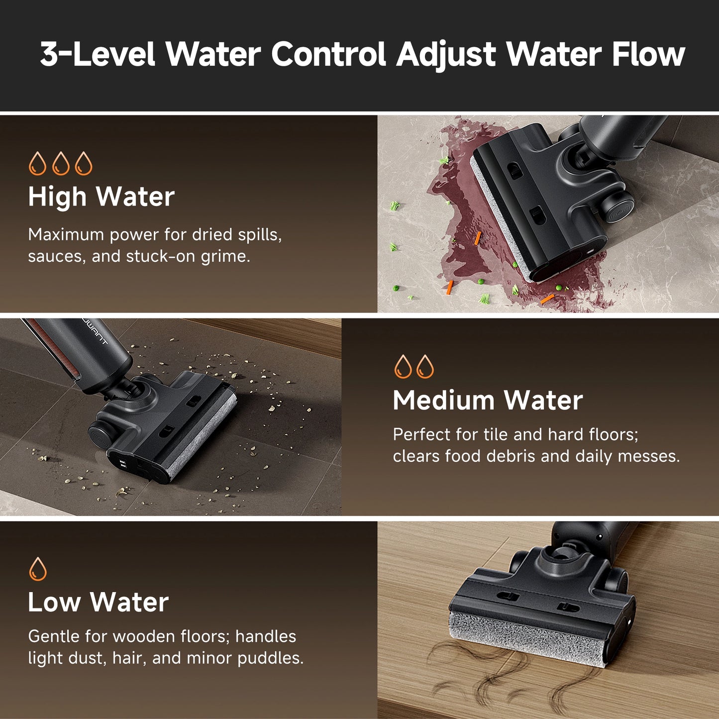 UWANT D600 Wet Dry Vacuum Cleaner with 100℃ Hot Water and Air Drying, 23000Pa Suction Vacuum