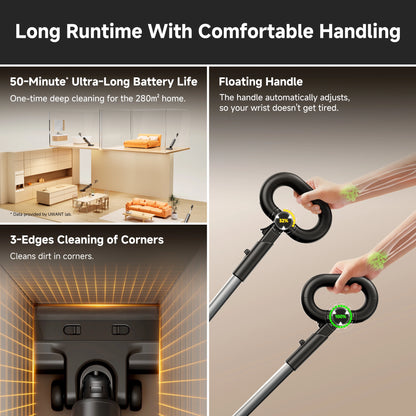 UWANT D600 Wet Dry Vacuum Cleaner with 100℃ Hot Water and Air Drying, 23000Pa Suction Vacuum
