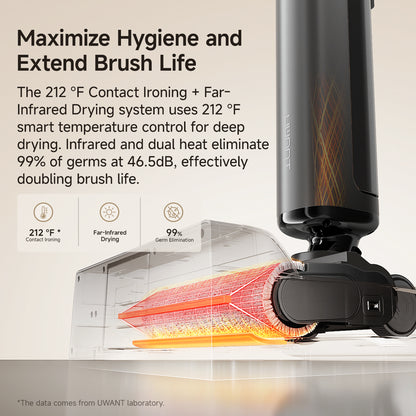 UWANT D800 Wet Dry Vacuum Cleaner with 100℃ Hot Water and Air Drying, 25000Pa Suction Vacuum
