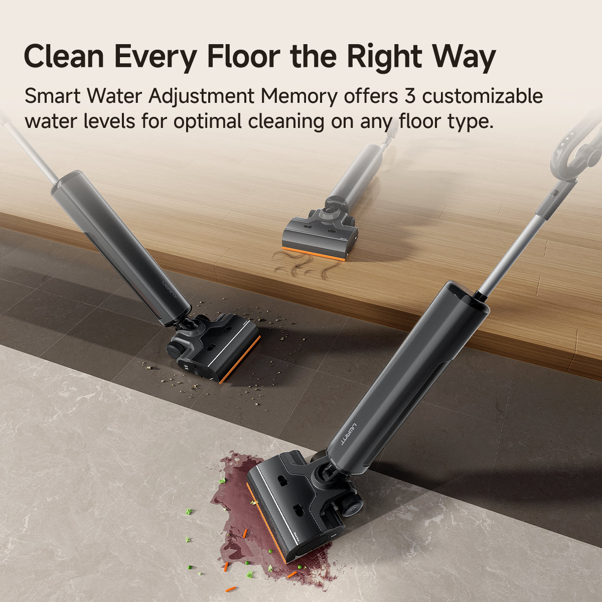 UWANT D800 Wet Dry Vacuum Cleaner with 100℃ Hot Water and Air Drying, 25000Pa Suction Vacuum