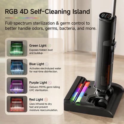 UWANT D800 Wet Dry Vacuum Cleaner with 100℃ Hot Water and Air Drying, 25000Pa Suction Vacuum