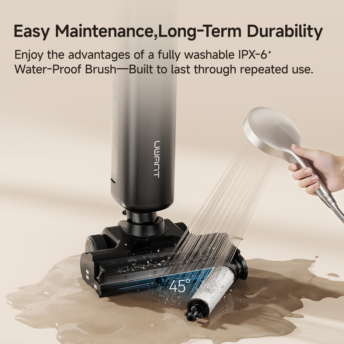 UWANT D800 Wet Dry Vacuum Cleaner with 100℃ Hot Water and Air Drying, 25000Pa Suction Vacuum