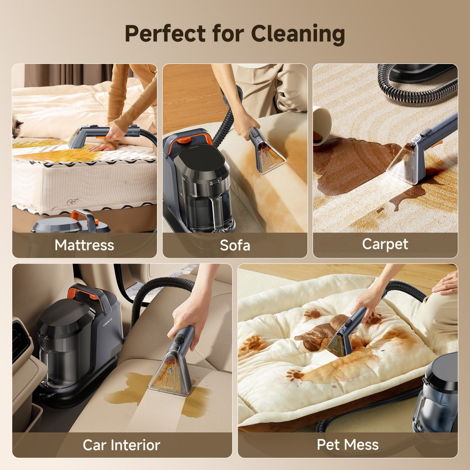 UWANT Portable Carpet & Spot Cleaner Machine Y100 Self-Cleaning