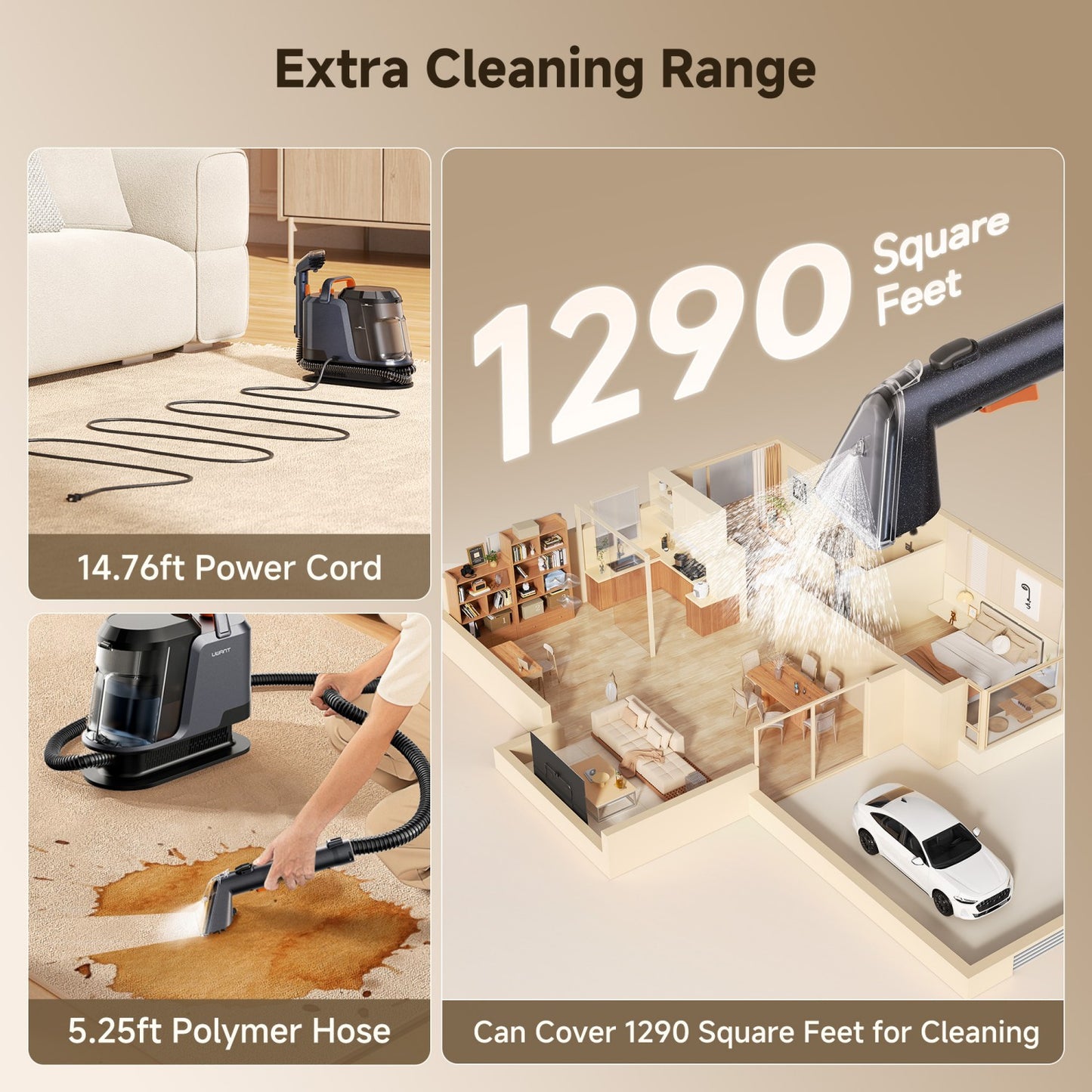 UWANT Portable Carpet & Spot Cleaner Y100